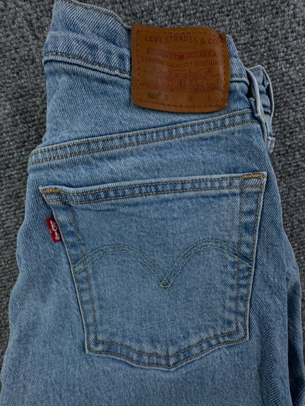 Levis Premium Women Jeans 501 S Button Fly Denim Big E Cotton 25x28 Ladies Light